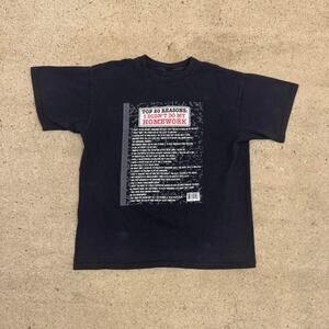 Vintage Y2k Top 20 Reasons I Didn’t Do My Homework Black T Shirt Size Large